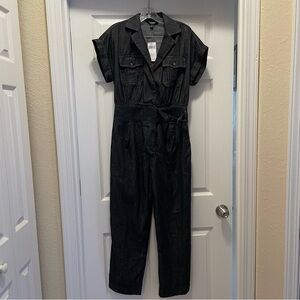 NWT Lauren Ralph Lauren Denim Jumpsuit 
Nightfall Wash Collar ShortSleeve Size 4